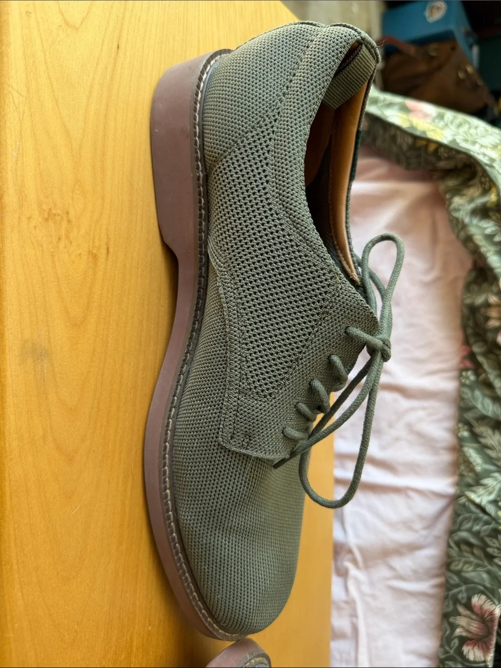 G.H. Bass & Co. Olive Knit Lace-Up Derbys